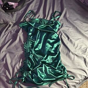 Emerald Green Satin Slip Dress